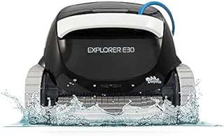 Dolphin Explorer E30 Robotic Pool [Vacuum] Cleaner - Ideal for In Ground Swimming Pools up to 50 Feet - Powerful Suction to Pick up Small Debris - Easy to Clean Extra Large Top Load Filter Basket