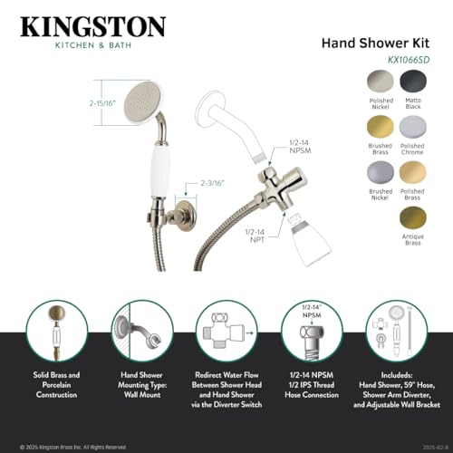 Kit de regadera de mano Victorian Kingston Brass KX1061SD miniatura 3