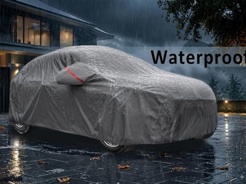 Image of Auto Hub Car Cover Compatible with Mhindara BE 6 with Mirror Pocket, Waterproof Layers, BE 6 Car Cover Waterproof - Taiwan Grey