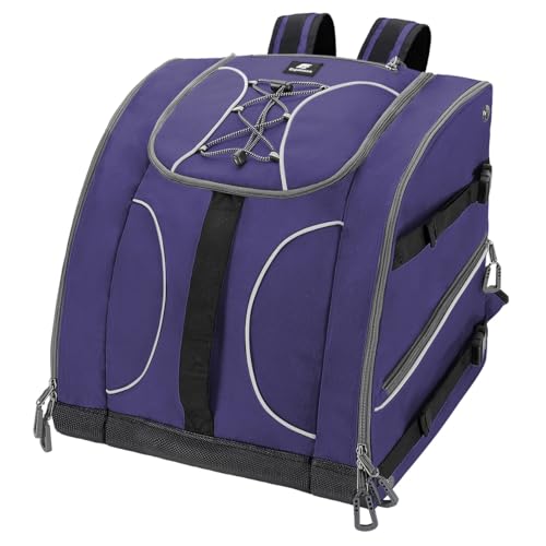 Expansea 55L Ski Boot Backpack Boot Bag - Ski/Snowboard Boot Helmet Goggles & Gear Backpack Bag - Waterproof Bottom for Ski Helmet, Goggles and Gloves