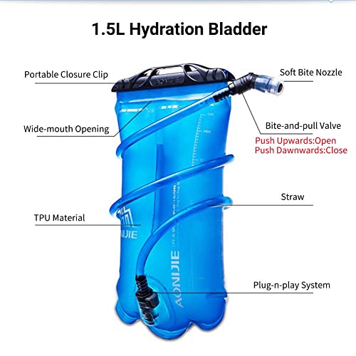 Image of AONIJIE Running Hydration Vest Lightweight & Large Capacity Running Vest for Women Men, Hydration Running Backpack Fits 6.8 inch Phones (Medium, BlackRed with 1.5L Water Bladder)