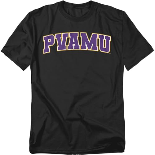 Prairie View A&M University Arch Logo Black Unisex Adult T Shirt, Black, XL