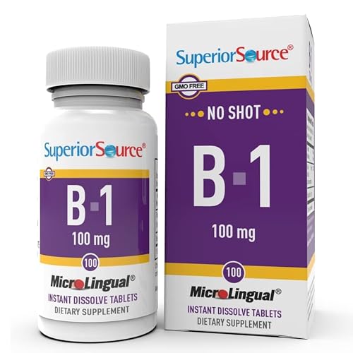 Superior Source B-1 100 mg - Vitamin B Supplement Supports Healthy Energy & Growth - Nervous & Digestive System Support Formula with Thiamin - 100 Sublingual Dissolving Tablets