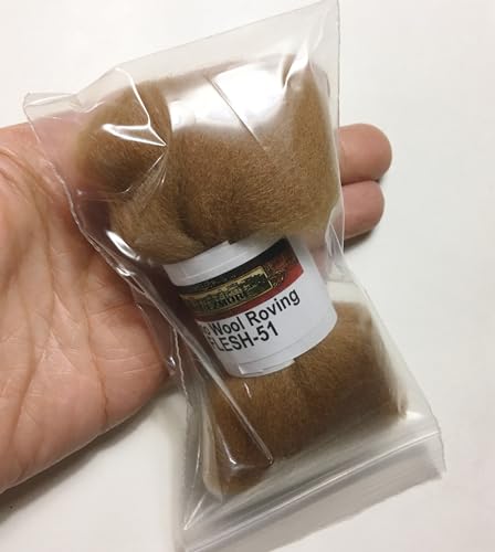 HR051-005 MOREZMORE Wool Roving for Needle Felting 5g TAN Brown Merino 100% Wool Fine Grade