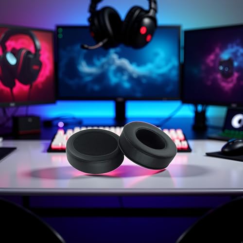 1 par de almohadillas para auriculares negras de 90 mm de grosor, repuestos para auriculares gaming Kraken Pro miniatura 3
