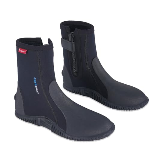 Coreskin Neoprene Dive Boots 5mm with Anti-Slip Sole for Water Sports, Scuba Diving, Snorkeling, Rafting, Kayaking, Windsurfing, Wakeboarding, and Canoeing (HDB5mm11)