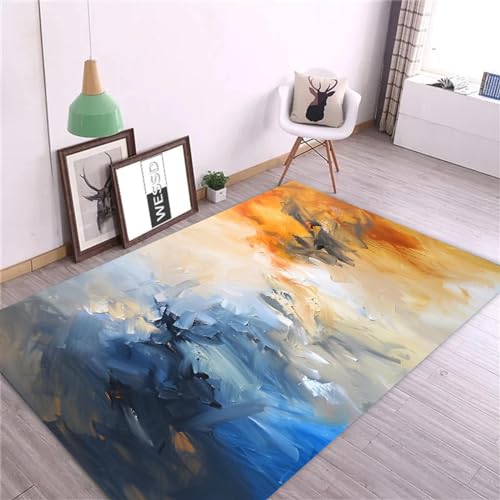 Tapis abstrait 180x250cm grand tapis de sol antidérapant lavable pour salon