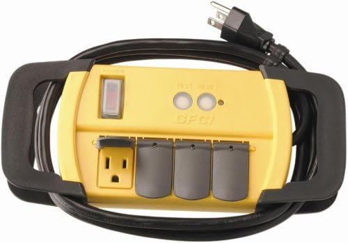 Woods 4644 Workshop, PRO 4 Out GFCI PR Black 6', 4 Outlet, Yellow