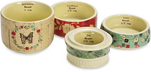 Pavilion Gift Company Live Simply Floral Mason Jar Measuring Cups, Multicolor #TOP1