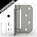 Luxbaro 3 Pack Self Closing Door Hinges, 4 Inch Spring Loaded Door Hinges, Adjustable Tension for Garage, Front Door, Back Door, for Left and Right Hand Door, 5/8'' Radius Corners, UL Listed