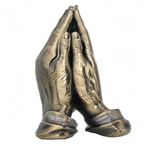 14 cm en bronze coulé à froid Couleur priant les mains figurine Statue mâle