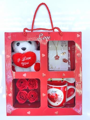 HomeSmart Valentine’s Day Gift Set – 200ML Love Mug with Rose (White)