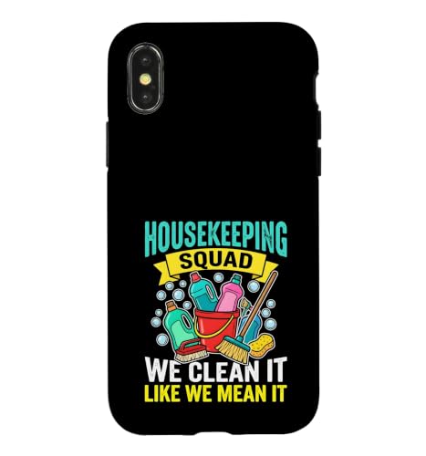 HousekeepingSquad Funny Cleaning Crew �X�}�z�P�[�X iPhone X/XS �p