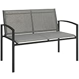 Outsunny Panchina da Giardino da 2 Posti in Texteline, Panchina da Esterno con Braccioli C...