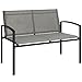 Outsunny Gartenbank 2-Sitzer wetterfest Metall Outdoor Sitzbank mit atmungsaktivem Sitz gebogen Armlehnen, Ergonomisch Balkonbank bis 220kg Parkbank Gartenmöbel für Garten Park 112 x 66 x 80 cm Grau
