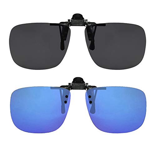 Image of Success Eyewear Clip On Sunglasses Flip Up Polarized Sunglasses Clip onto Eyeglasses Over Prescription Glasses Case Included