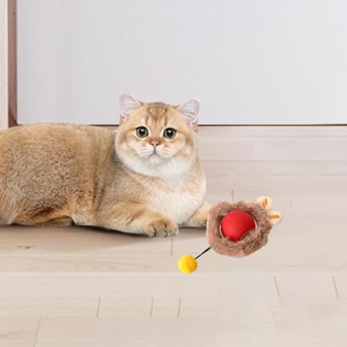 Generic Brinquedo para Gatos com Bola em Movimento, Acessório Interativo para Pets, Vermelho