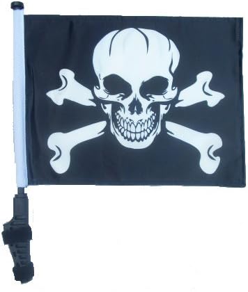 Pirate/Jolly Roger Golf Cart Flag EZ On & Off Bracket