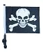PIRATE / JOLLY ROGER Golf Cart Flag with SSP Flags EZ On & Off Bracket
