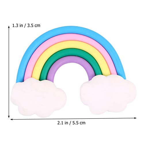 KESYOO 16 Pcs Fofos Nuvem Arco-Ãris Flatback Resina CabochÃµes Diy PolÃ­mero Argila Amuletos para Ar