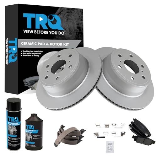 Image of TRQ Rear Brake Pad & Rotor Kit Compatible with 2015-2020 Cadillac 2014-2020 Chevrolet GMC