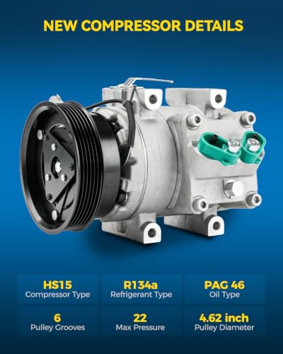 Image of PHILTOP 610258 Air Conditioner AC Compressor with Clutch for Chrysler Sebring 2006, 2004-2005 2.4L /2.7L, Dodge Stratus 2006, 2004-2005 2.4L /2.7L