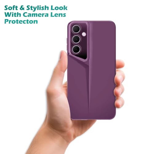 Image of Amazon Brand - Solimo Ultra-Thin Blade Runner Series Matte Finished Camera Protection Soft Back Cover for Samsung Galaxy A35 5G - Purple