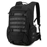 Mardingtop Mochilas táticas Molle de 28L/35L, para acampamento, caminhada, militar, viajar, motocicleta, Preto, 35L, Mochilas Daypack