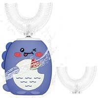 Vicloon Kids Electric Toothbrush U Shaped, Ultrasonic Automatic Toothbrush with 2 Replaceable Brush Head, 3 Modes & IPX7 Waterproof Rechargeable Kids Toothbrushes for 2-6 Years Old Boys Girls