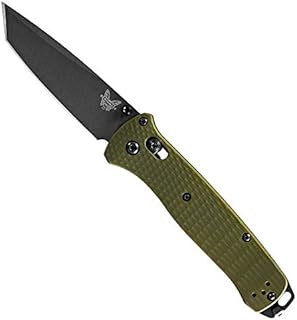 Benchmade - Bailout Axis Knife, Gray Coated CPM-M4 Super Steel Tanto Blade, Carbide Glass Breaker Tactical Knife, Made in the USA (Green - Plain Edge)