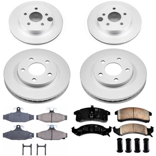 Image of PowerStop Front and Rear Brake Kit for Chevrolet Camaro 1993 | Pontiac Firebird 1993 - Fully-Coated Disc Rotors with Z17 Ceramic Brake Pads Replacement, CRK1533