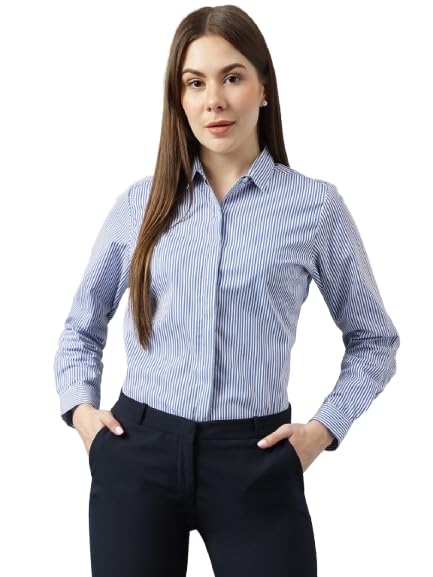 hancock Striped Pure Cotton Casual Shirt(13100White-Red)-picture-46