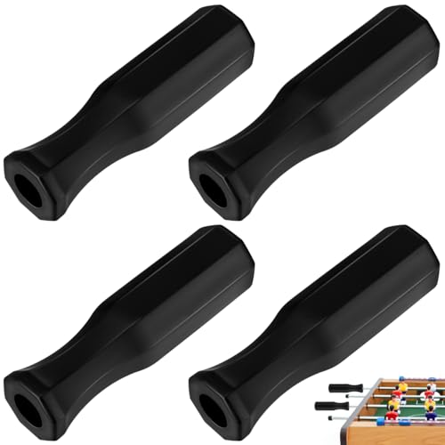 4pcs Foosball Handle Grip Table Football Handle Table Soccer Part Replacement for Standard Foosball Tables Black