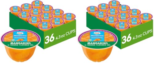 Image of Dole Fruit Bowls Mandarins in Orange Flavored Gel Snacks, 4.3oz 36 Total Cups, Gluten & Dairy Free, Bulk Lunch Snacks for Kids & Adults (Pack of 2)