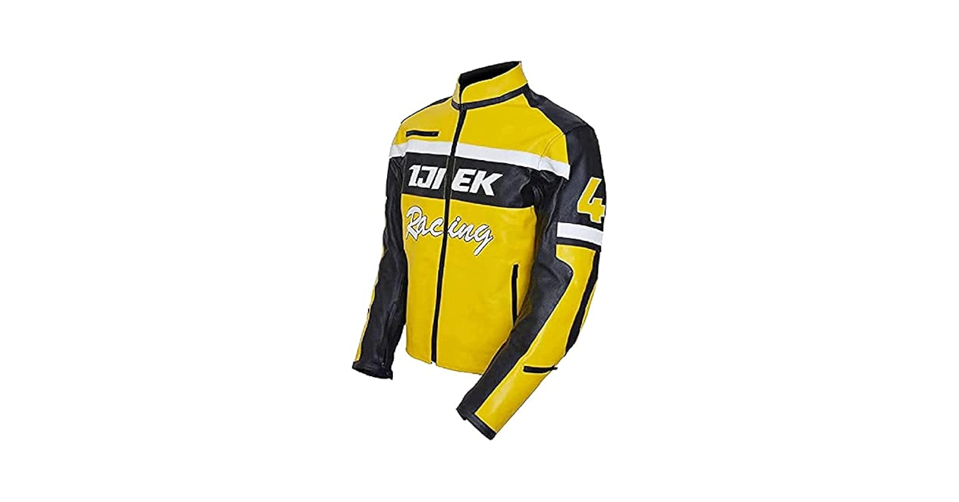HiFacon Mens Biker Jacket | Yellow Chuck Greene Motorcyle