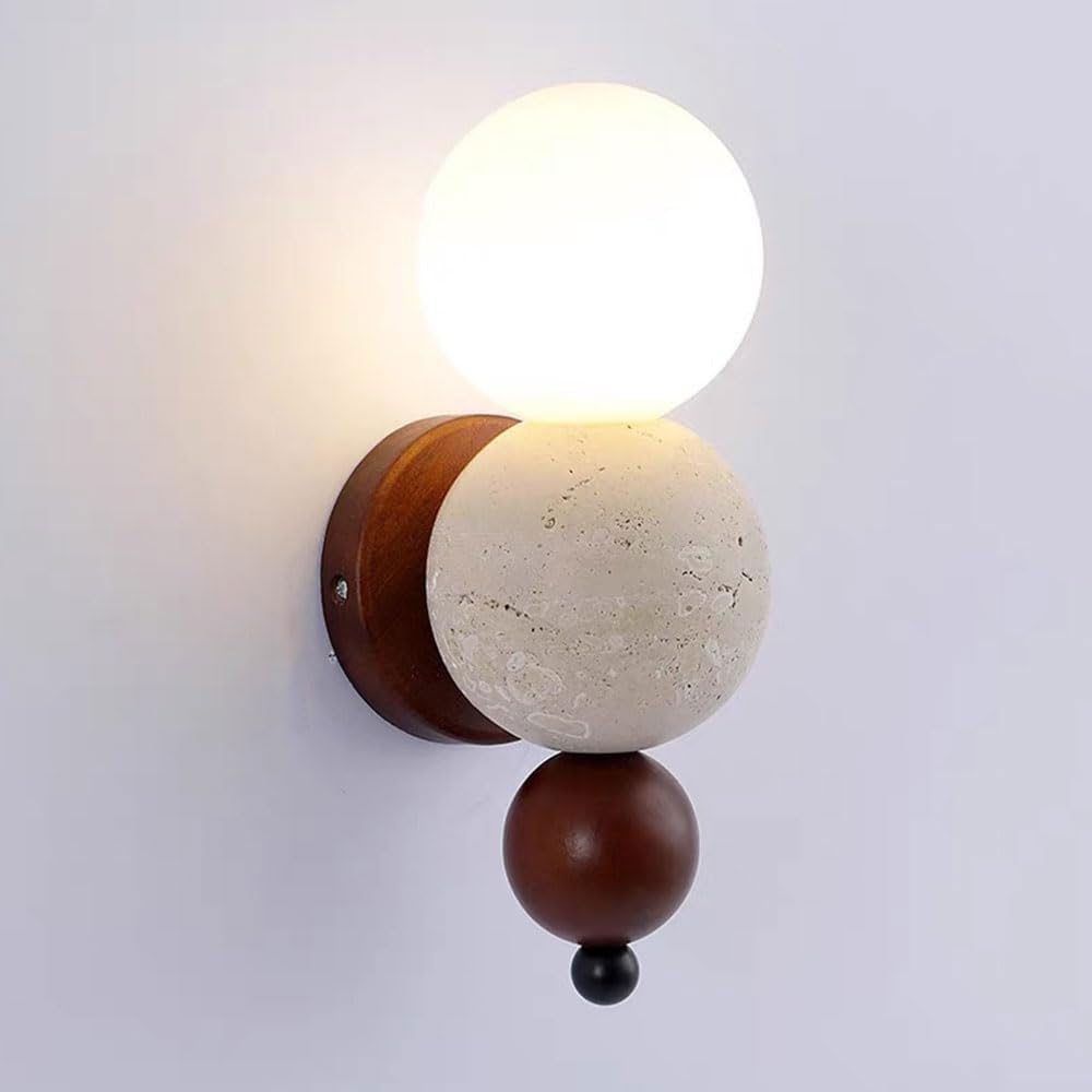 Guoguosm Multicolor Modern Industrial Style Yellow Travertine Wall Light, G9 Screw Indoor Wall Sconce, Hard Wire Connection Wall Lamp, Living Room Corridor Bedroom Decorative Lighting Fixtures
