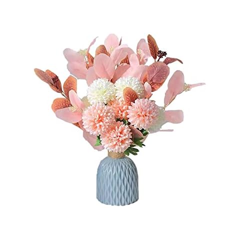 NAWEIDA Artificial Flowers with Vase Faux Hydrangea Flower Arrangements for Home Garden Party Wedding Decoration Cover