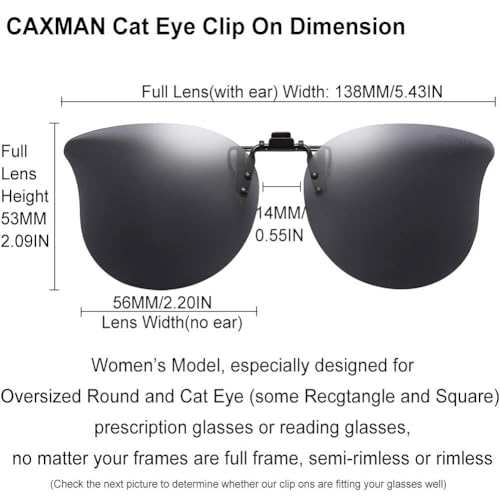 Polarized Cat Eye Clip On Sunglasses Over Prescription Glasses for Women UV Protection3