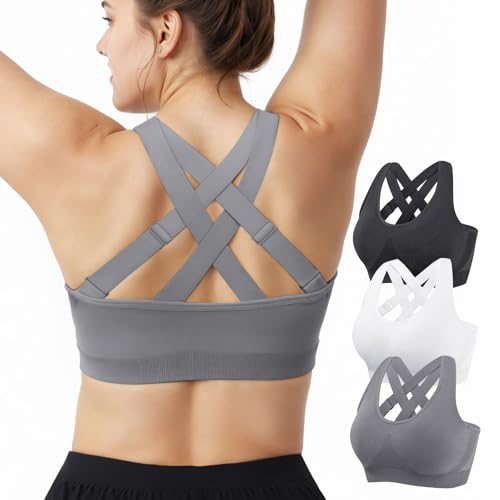 Sports Bras for Women High Support: Padded Workout Strappy Criss