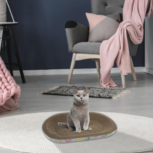 Salão para arranhar gatos,Cama oval para arranhar gatos 2 em 1 - Cama de gato espessada, brinquedos