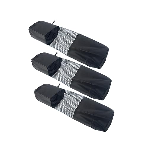 OSOLADY 3pcs Multifunction Mesh Bags Duffel Bag Duffle Bag Canvas Foam Roller Carry Bag Foam Rollers Portable Roller Bag Roller Duffel Sports Bag Drawstring Storage Bag Black