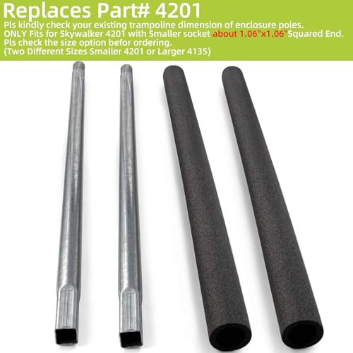 Image of Trampoline Poles Replacement for Skywalker Or Jumpzylla,Galvanized Trampoline Enclosure Pole for Skywalker or Jumpzylla,Replace Parts#4201 4202 4135 OR for Jumpzylla 8ft 10ft&12ft 14ft