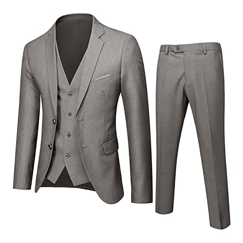 Herren Anzug 3 Teilig Modern Fit Hochzeit Anzüge Komplett Business Blazer...