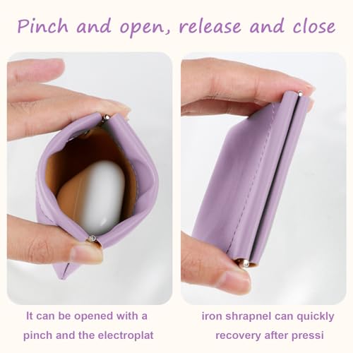 4 PCS Pocket Cosmetic Bag, Small Pocket Makeup Bag for Women Snap Closure Organizer Pouch Portable No Zipper Waterproof Leather, Mini Travel Storage Bag for Cosmetics Jewelry Headphones（4.7in*4.7in）4