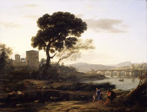 Toile Paysage Claude Lorrain Décoration Salon Chic 60x90cm