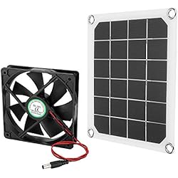 Extractor De Aire Con Panel Solar Ventilador de 120mm, Ventilador de Escape, Ventilador de Escape con Energía Solar, 6V 10W, Mini Ventilador de Energía de Panel Solar, Para el ático del Hogar, Invernadero, Casa de Pollo