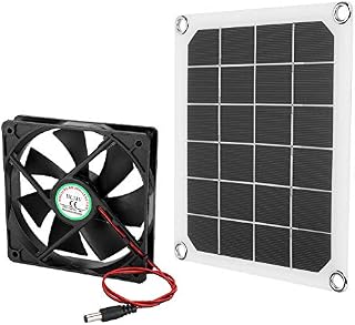 6V 10W Solar Powered Exhaust Fan, Waterproof Solar Panel Power Mini Ventilator for Home Attic, Greenhouse, Pet Dog Chicken House Cooling