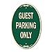 SignMission Designer Oval Series Sign - Guest Parking Only | Green & Tan 12