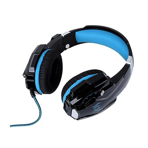 Casque filaire bleu pour jeux vidéo Homoyoyo avec micro et coussinets respirants
