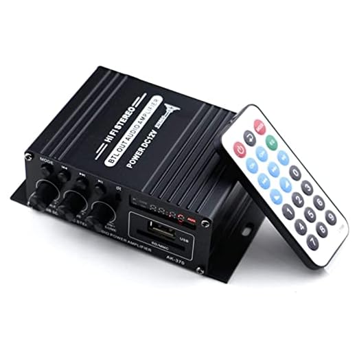 Mini Amplifier Bluetooth 5.0, Mochatopia Clearly and Reality Sound Amp, Class AB 2.0 Channel Audio Hi-Fi Stereo Power Amplifiers with Music FM Radio SD / USB Receiver for PC Mobile Phone House Room TV
